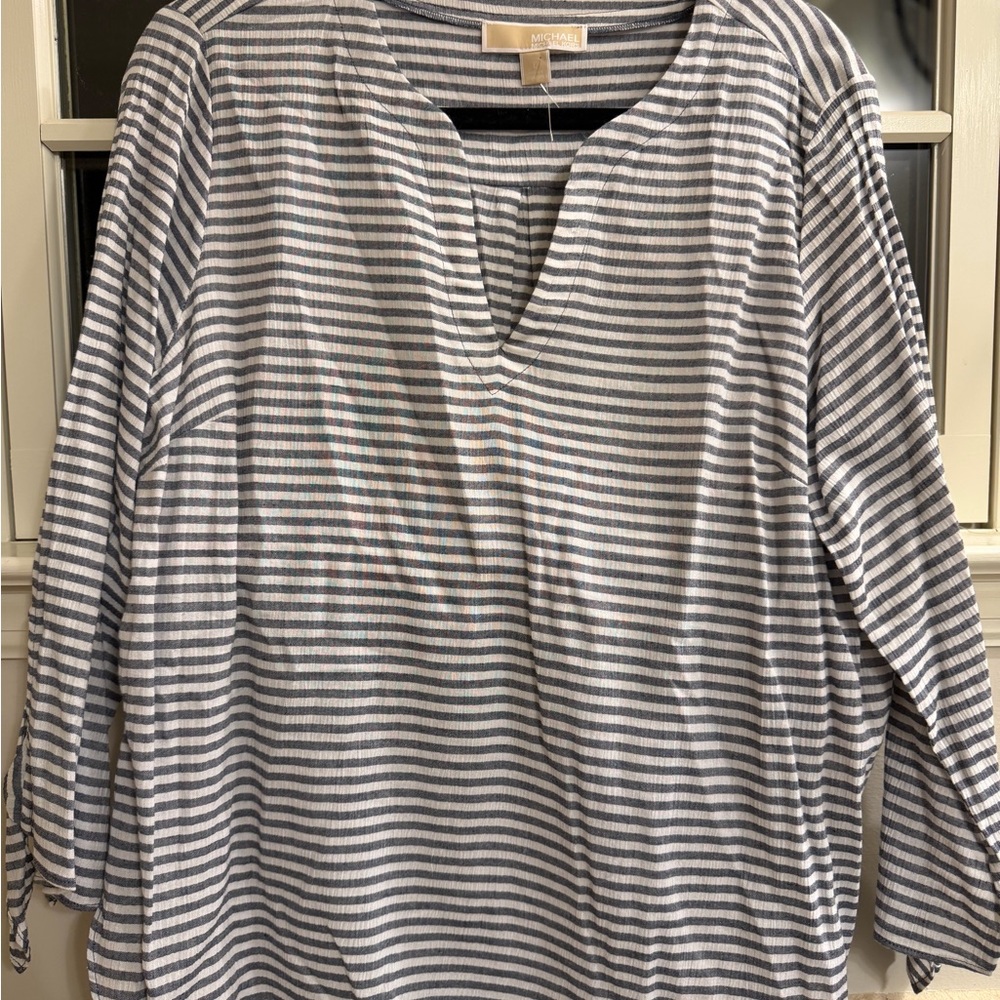 Michael Kors Striped Navy and White Tunic